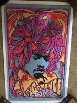 Rare Jimi Hendrix Blacklight Poster Pandora 1967