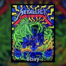 Rare Metallica Ktulu Rise Blacklight Lava Foil Poster 2020 Dirty Donny #/50