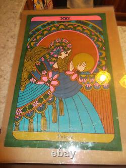 Rare Original 1960s Fortune Teller Crystal Ball Tarot Card Art Poster Signed