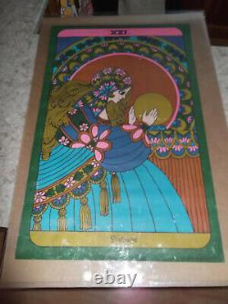 Rare Original 1960s Fortune Teller Crystal Ball Tarot Card Art Poster Signed