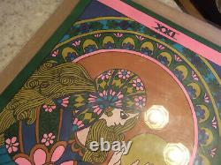 Rare Original 1960s Fortune Teller Crystal Ball Tarot Card Art Poster Signed