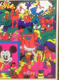 Rare Original 1970s'Disneyland Memorial Orgy' Blacklight Poster by Wally Wood