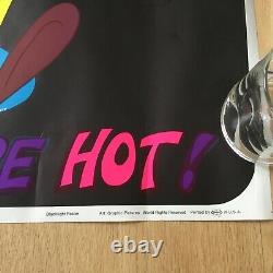 Rare Original 1972 Hot Dog Black Light Poster When You're Hot, You're Hot VTG