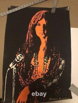 Rare Original Janis Joplin 1969 Blacklight Poster Atlanta Pop Festival