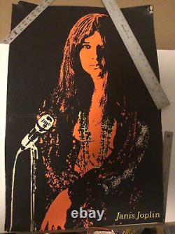 Rare Original Janis Joplin 1969 Blacklight Poster Atlanta Pop Festival