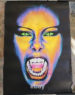 Rare Scandecor Blacklight Poster Devil Woman Black Female Vampire Monster
