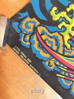 Rare VTG 1968 Orlando Macbeth Third Eye Black light Poster Coral Reef 710 33x21