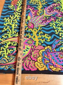Rare VTG 1968 Orlando Macbeth Third Eye Black light Poster Coral Reef 710 33x21