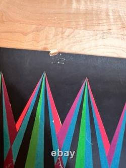 Rare VTG 1969 Wespac Nancy Parker Peacock Black Light Poster 26x22