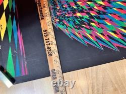 Rare VTG 1969 Wespac Nancy Parker Peacock Black Light Poster 26x22