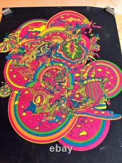 Rare VTG 1970 Funky Features Spaceways Black light Poster 26x20
