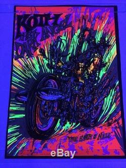 Rare VTG NOS Koth The Dark Angel Motorcycle Blacklight Poster Western Graphics