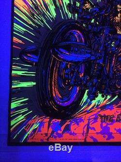 Rare VTG NOS Koth The Dark Angel Motorcycle Blacklight Poster Western Graphics