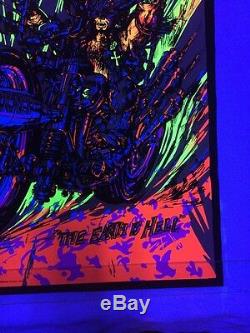 Rare VTG NOS Koth The Dark Angel Motorcycle Blacklight Poster Western Graphics