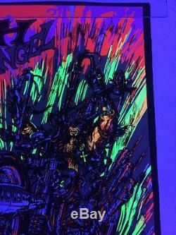 Rare VTG NOS Koth The Dark Angel Motorcycle Blacklight Poster Western Graphics