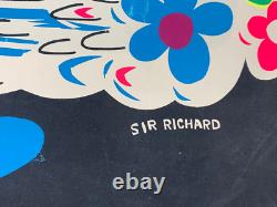 Rare Vintage 1969 Ski Vail Colorado Blacklight Poster Sir Richard RJ Thompson
