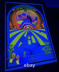 Rare Vintage 1970 Saladin Productions Rapid Transit Blacklight Poster-Petagno