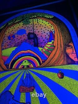 Rare Vintage 1970 Saladin Productions Rapid Transit Blacklight Poster-Petagno