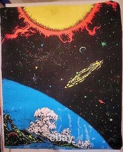 Rare Vintage 1971 Blacklight Outer Space Poster Houston Blacklight Dist Inc New