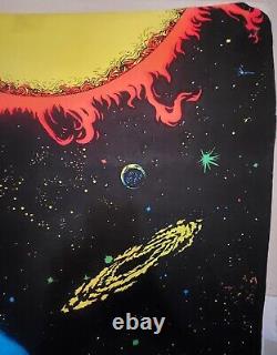 Rare Vintage 1971 Blacklight Outer Space Poster Houston Blacklight Dist Inc New