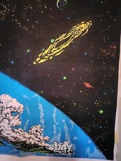 Rare Vintage 1971 Blacklight Outer Space Poster Houston Blacklight Dist Inc New