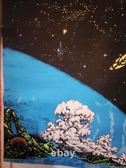 Rare Vintage 1971 Blacklight Outer Space Poster Houston Blacklight Dist Inc New