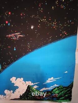 Rare Vintage 1971 Blacklight Outer Space Poster Houston Blacklight Distribution