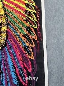 Rare Vintage 1972 Velva-Print PP 14-15 Indian Chief Velvet Blacklight Poster