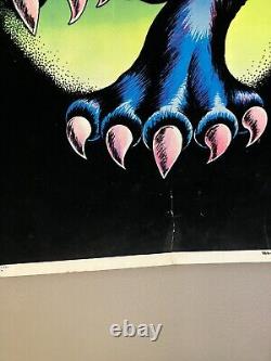Rare Vintage 1976 MIDNIGHT STALKER PANTHER BLACK LIGHT POSTER PP-478 VELVA PRINT