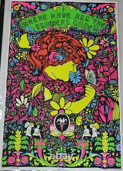 Rare Vintage Blacklight Poster Where Have All the Flowers Gone