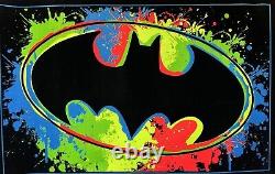 Rare Vintage DC Comics Black Light BATMAN Logo # 5911 Funky Poster 23 x 35