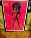 Rare Vintage Dead Stock 1970 Afro African War Queen Blacklight Poster Art Boho
