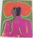 Rare Vintage Jan Stussy Signed Abstract Psychedelic Woman Blacklight Art Poster