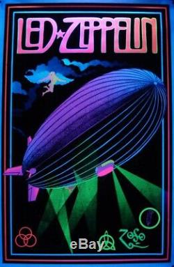 Rare Vintage Led Zeppelin Blacklight Poster