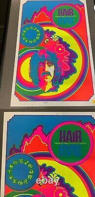 Rare Vintage Original Hair 1960's Blacklight Poster New Old Stock Rock Musical