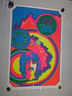 Rare Vintage Original Hair 60's Blacklight Poster Tribal Love Rock Music 35X23