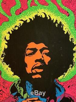 Rare Vtg 1967 Jimi Hendrix Blacklight Poster Joe Roberts Jr Psychedelic rockstar