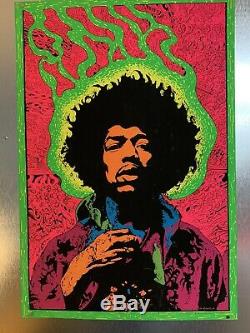 Rare Vtg 1967 Jimi Hendrix Blacklight Poster Joe Roberts Jr Psychedelic rockstar