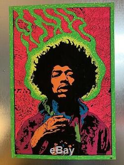 Rare Vtg 1967 Jimi Hendrix Blacklight Poster Joe Roberts Jr Psychedelic rockstar