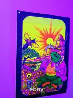 Rare Vtg Petagno 1970 TIME OUT IN TIME Black Light Poster Hippie Psychedelic