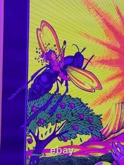 Rare Vtg Petagno 1970 TIME OUT IN TIME Black Light Poster Hippie Psychedelic