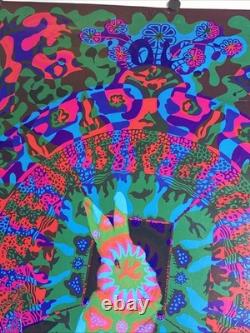 Rare Vtg White Rabbit In Wonderland East Totem West McHugh Blacklight