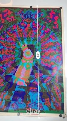 Rare Vtg White Rabbit In Wonderland East Totem West McHugh Blacklight