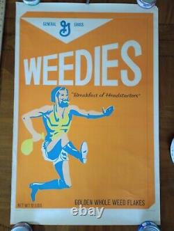 Rare Weedies Breakfast of Headstarters 1969 Dennis Dent Blacklight Poster