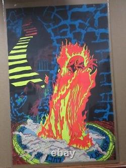 Rege Rising SATANAS Satan Black Light Poster 1970 Large Inv#G1670