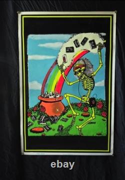 Relix Relix Rainbow #835 Blacklight Poster 1992 Skeleton Rainbow Cassette Tapes