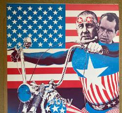 Richard Nixon Chopper Poster Original Vintage Bob Dará Agnew Blacklight 1970s US