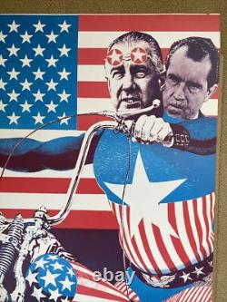 Richard Nixon Chopper Poster Original Vintage Bob Dará Agnew Blacklight 1970s US