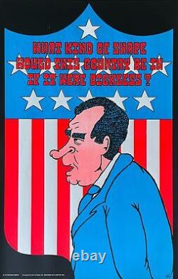 Richard Nixon Dickless Country Original Vintage 1972 Black Light Poster 22 x 34