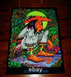 SAN MEZCALITO 1970's RICK GRIFFIN silk screen black light POSTER